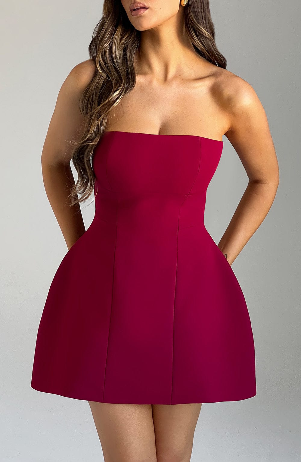 Coraine Mini Dress in Wine by Clandour, product photo 9