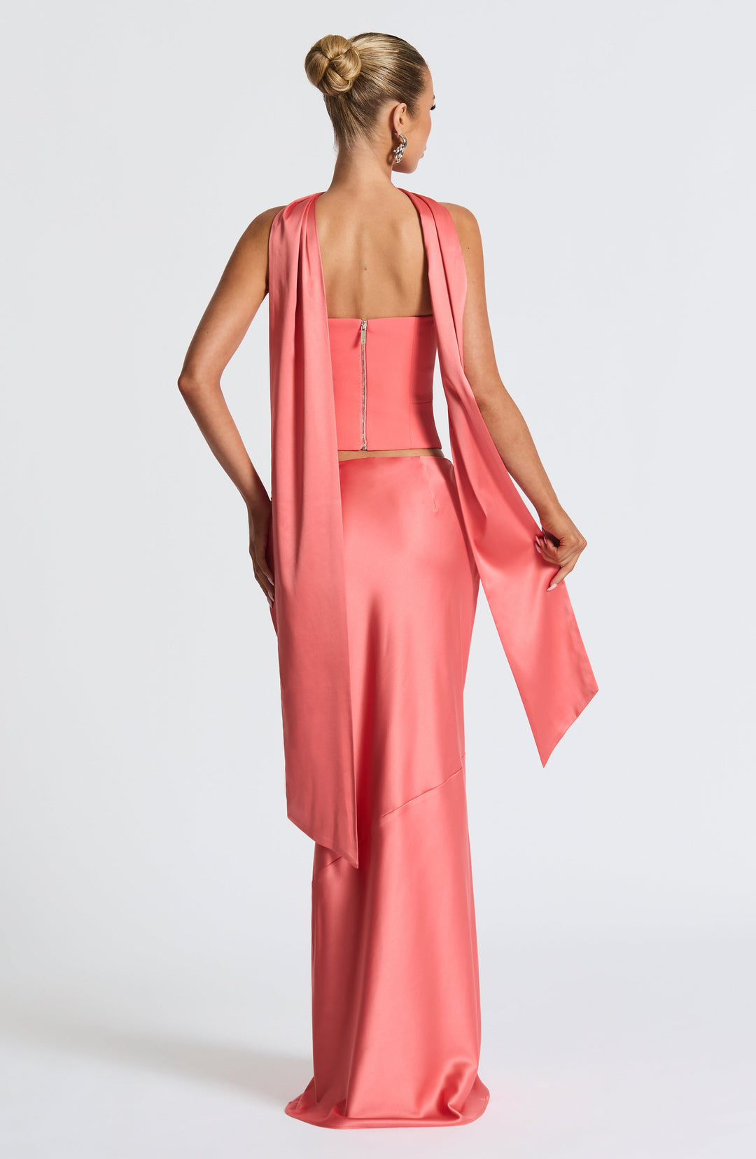 Corairis Maxi Skirt in Coral Pink by Clandour, product photo 4