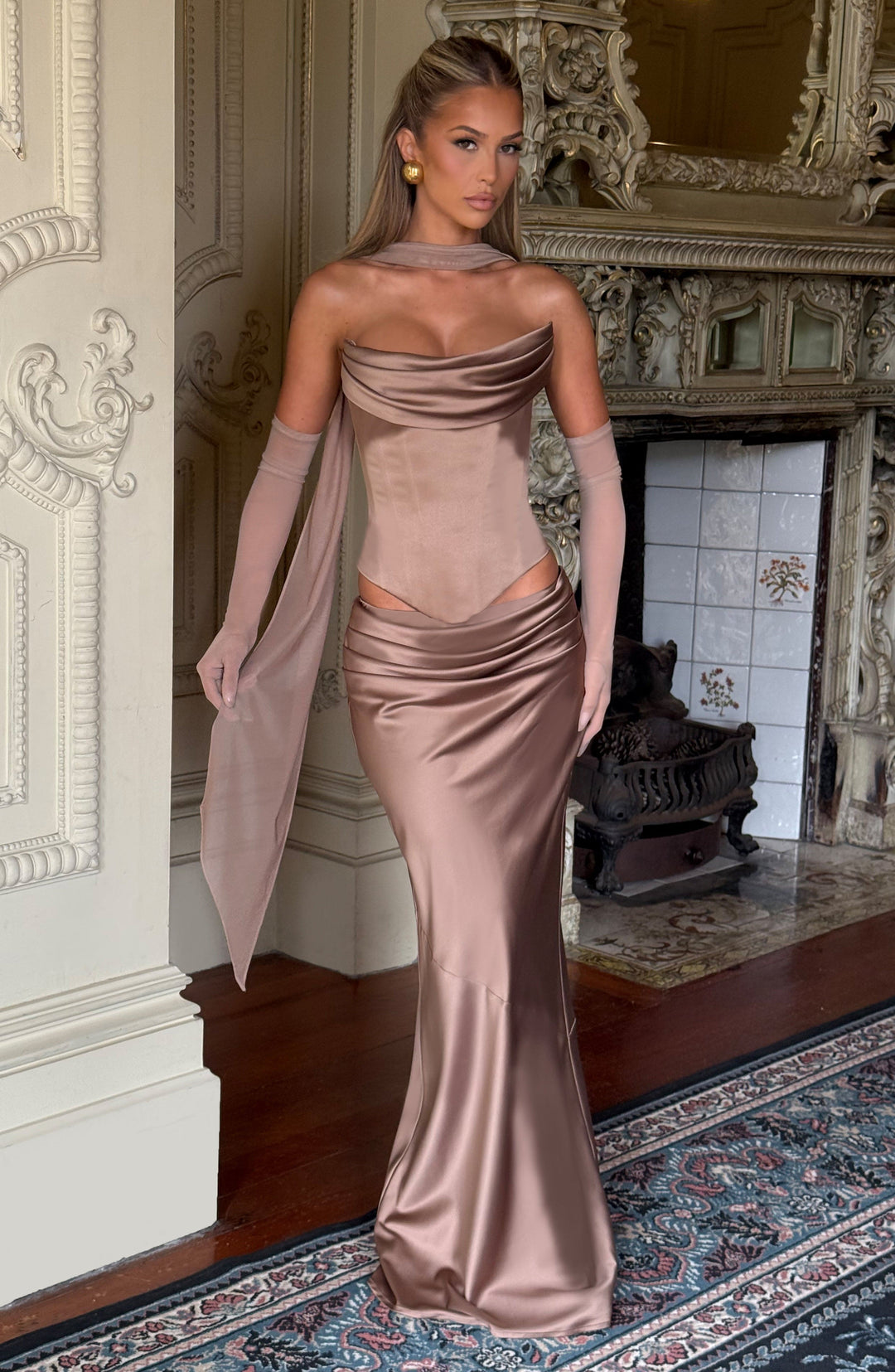 Corairis Maxi Skirt in Hazel by Clandour, product photo 1