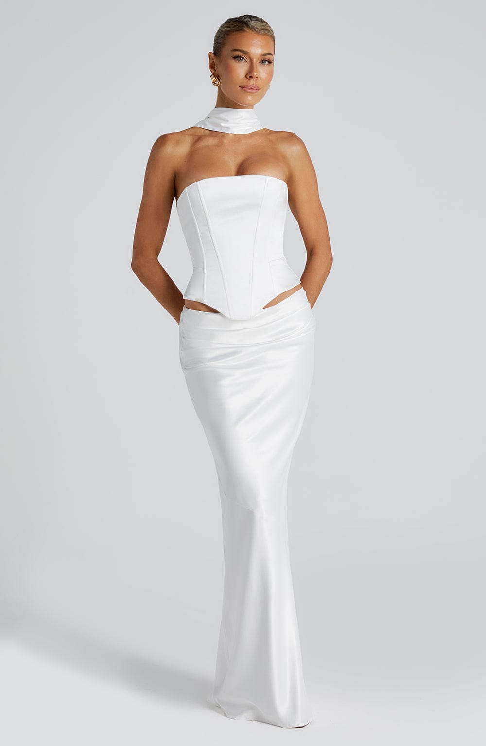 Corairis Maxi Skirt in Ivory by Clandour, product photo 5