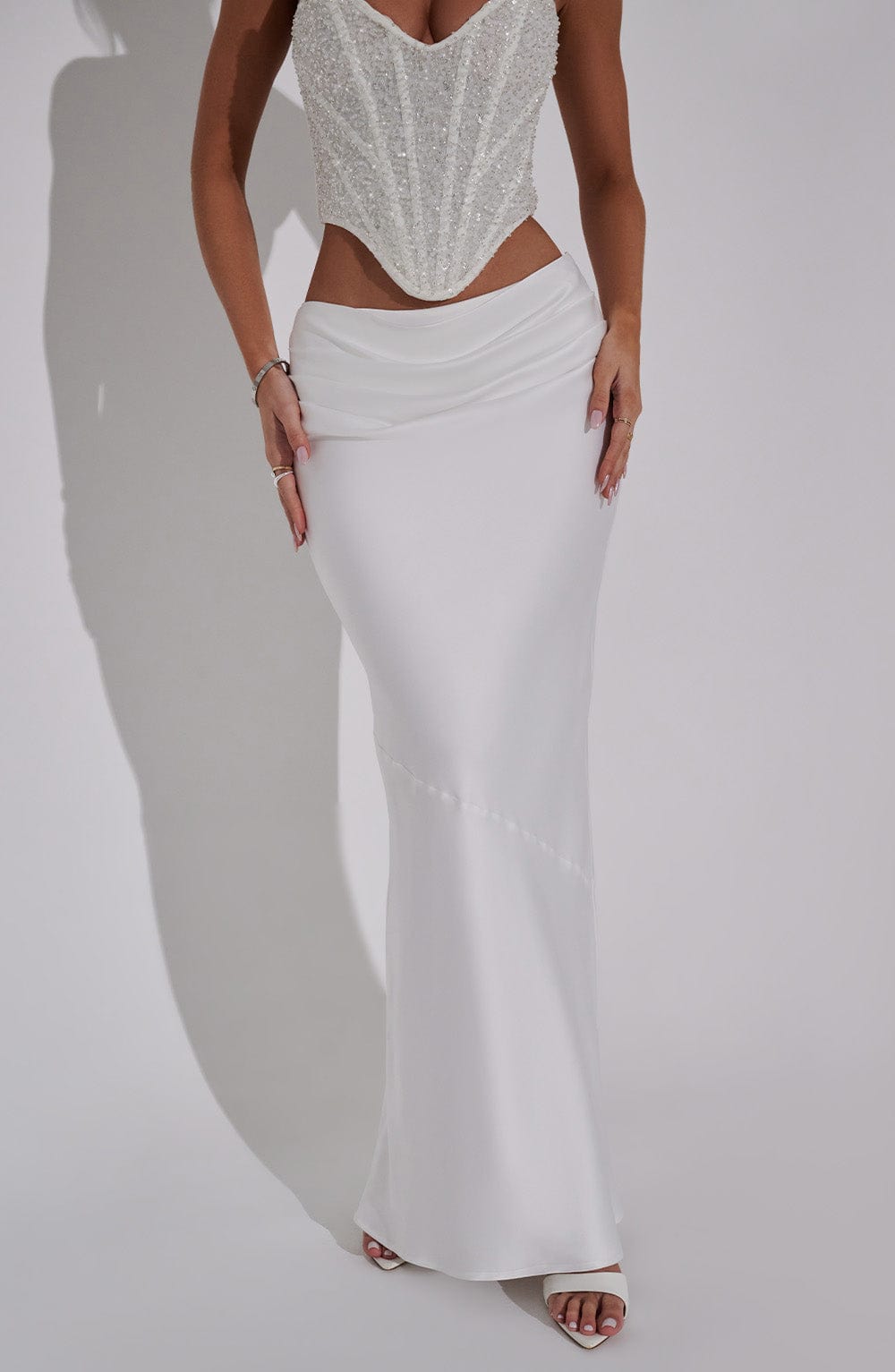 Corairis Maxi Skirt in Ivory by Clandour, product photo 6