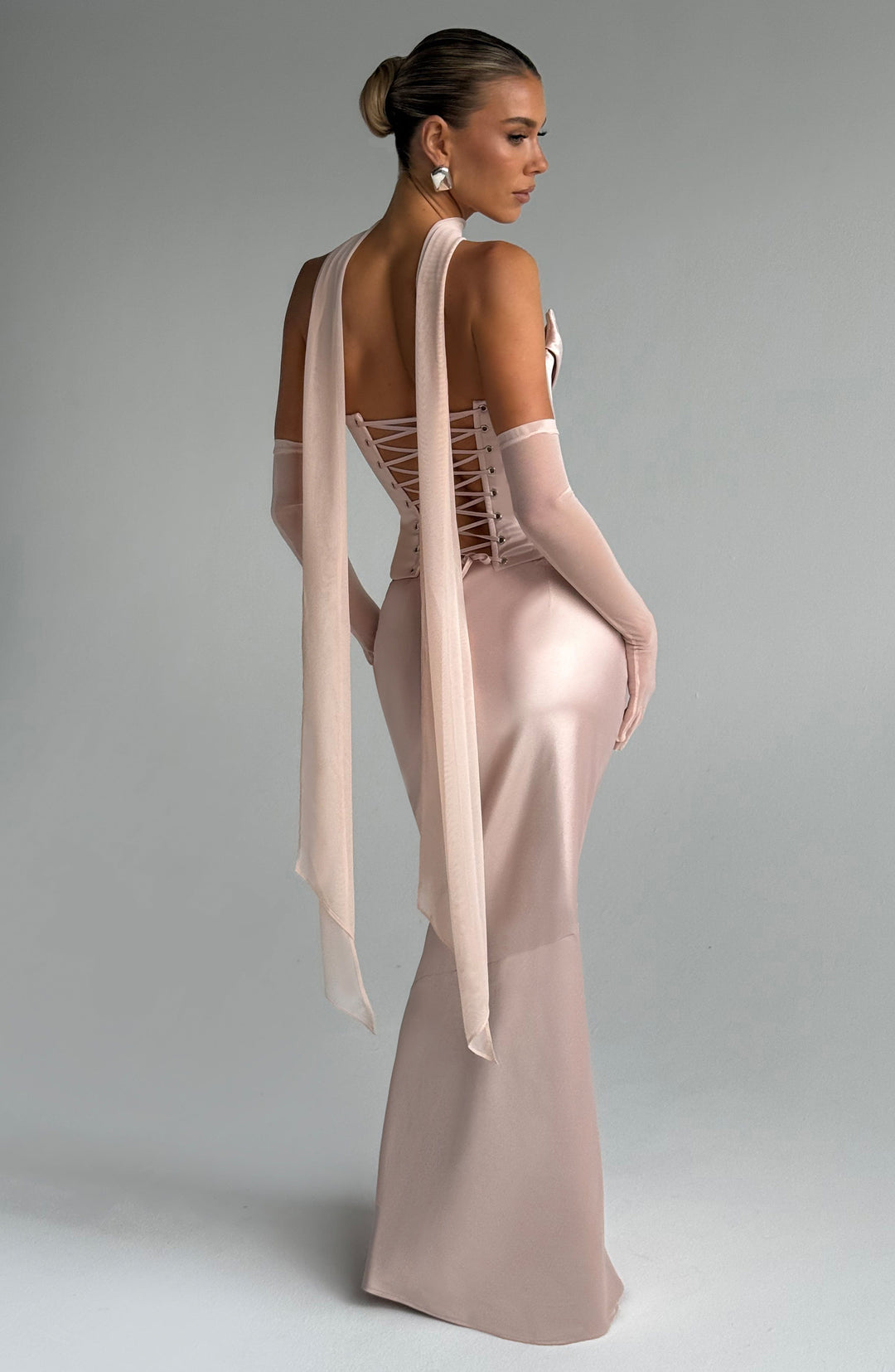 Corairis Maxi Skirt in Soft Peach by Clandour, product photo 3