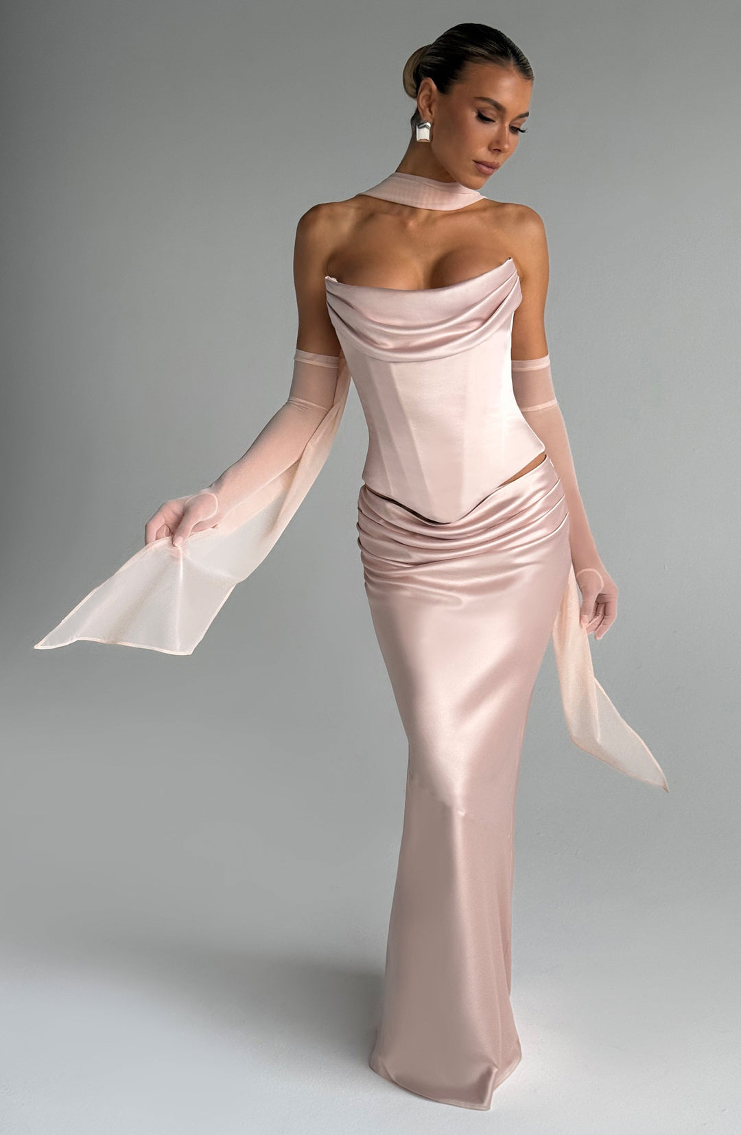 Corairis Maxi Skirt in Soft Peach by Clandour, product photo 5