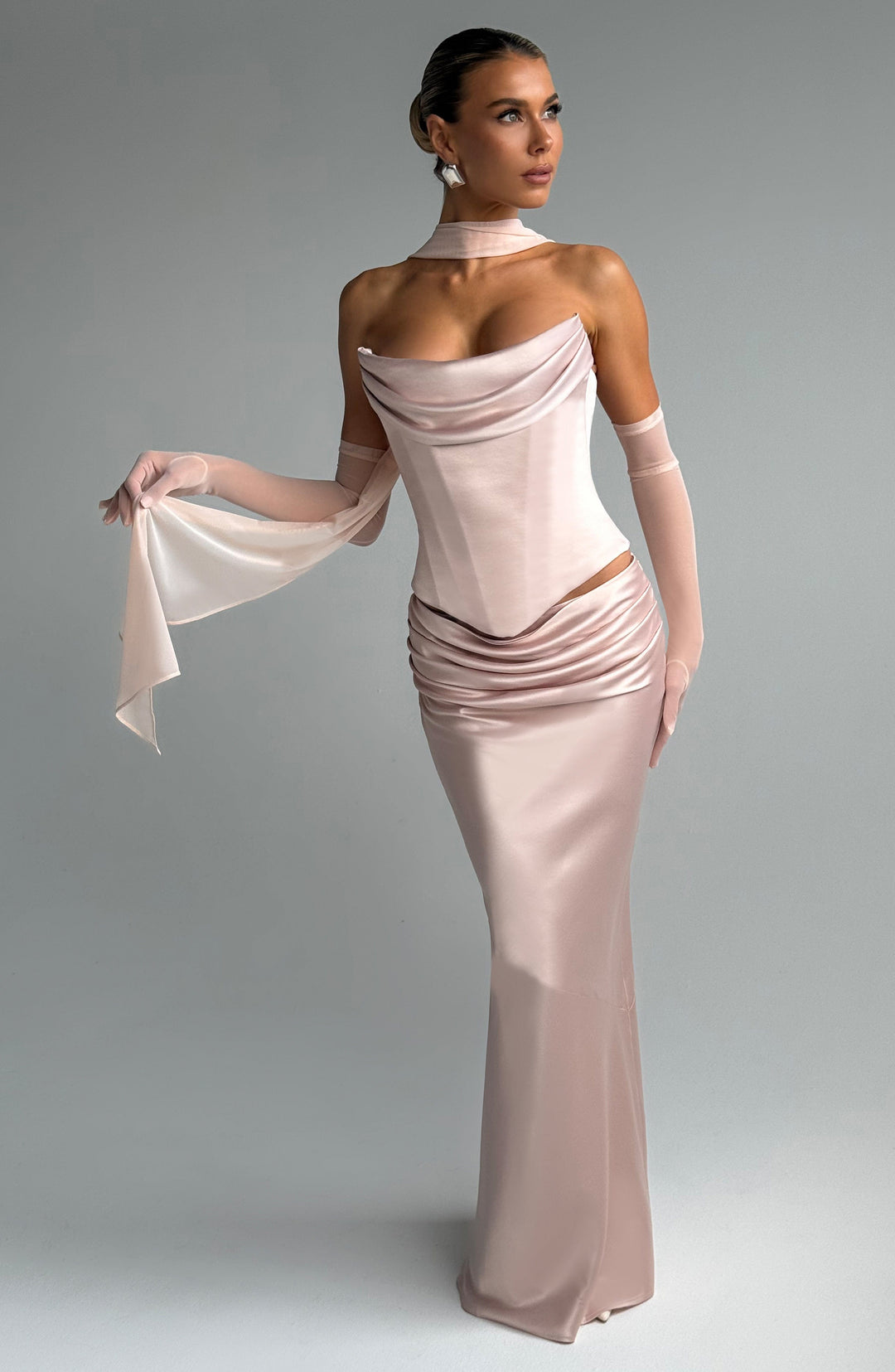 Corairis Maxi Skirt in Soft Peach by Clandour, product photo 6