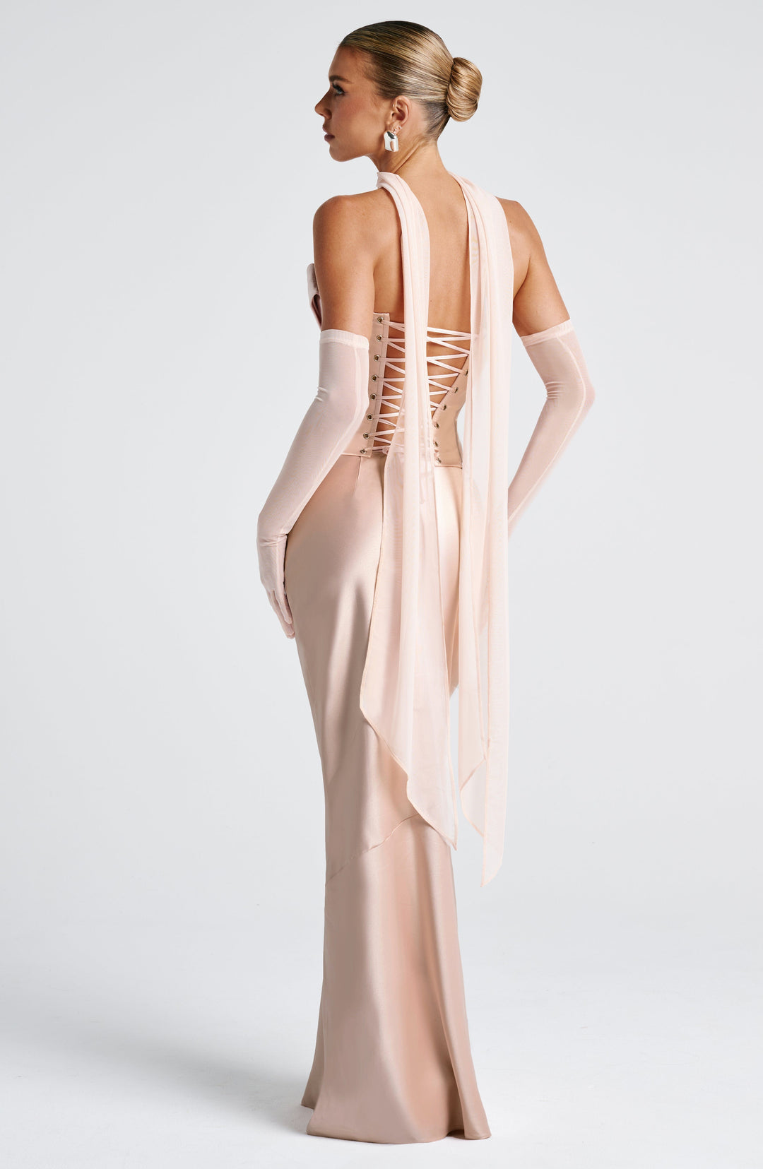 Corairis Maxi Skirt in Soft Peach by Clandour, product photo 8