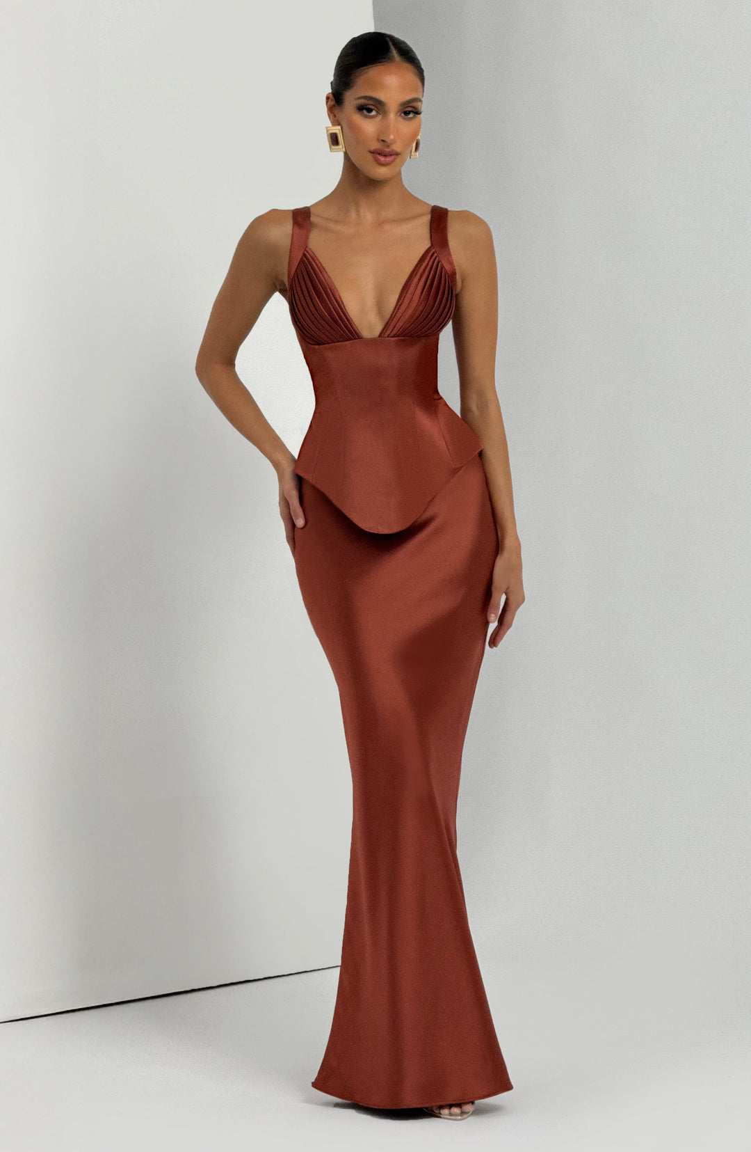 Coraise Maxi Skirt in Rust by Clandour, product photo 4