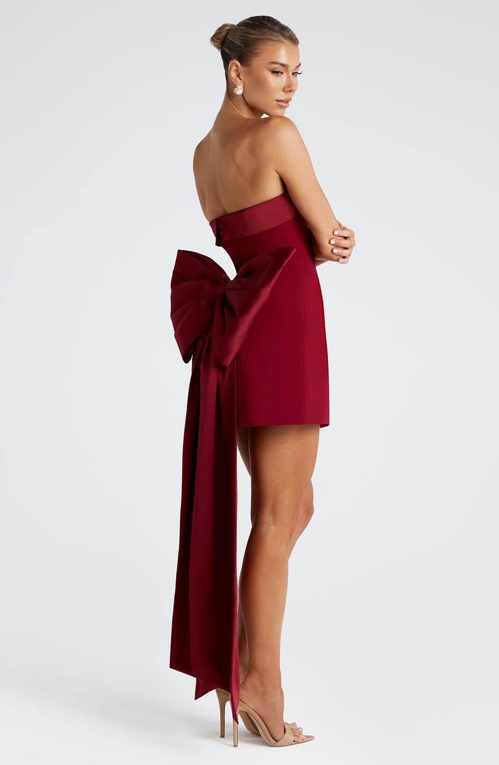 Coralina Mini Dress in Wine by Clandour, product photo 9