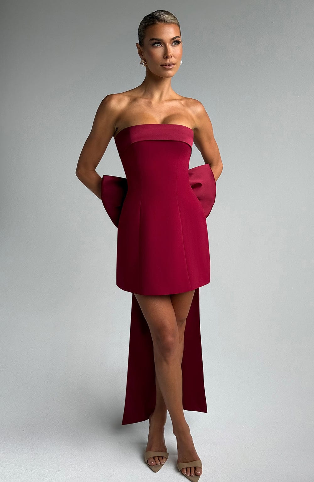 Coralina Mini Dress in Wine by Clandour, product photo 10