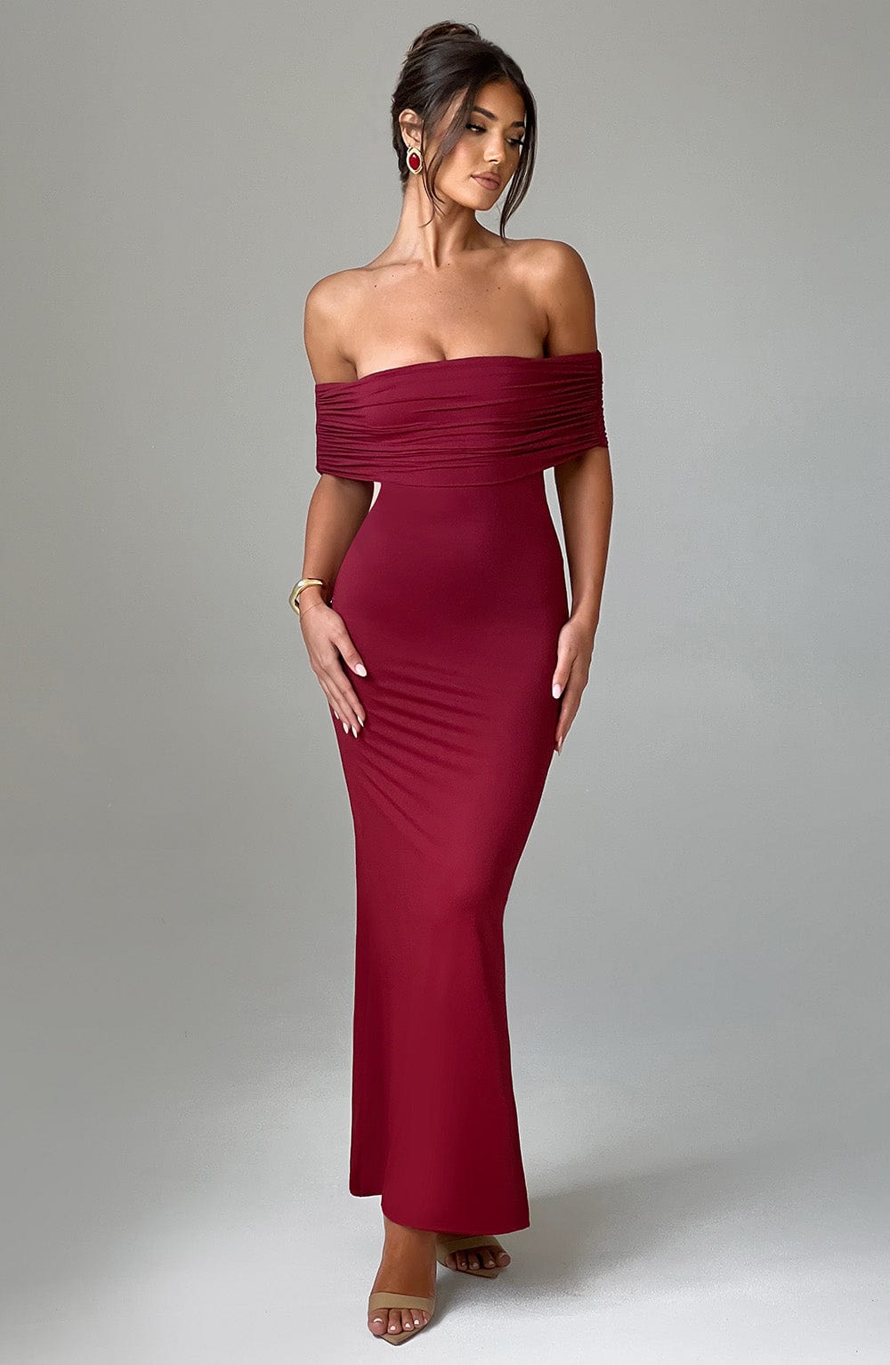 Coralise Maxi Dress in Burgundy by Clandour, product photo 2