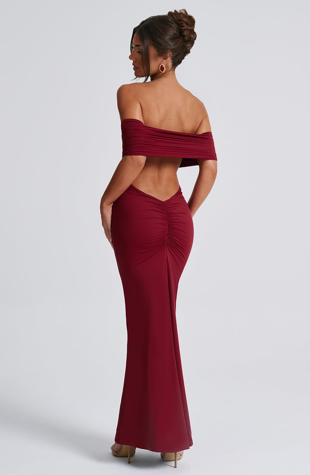 Coralise Maxi Dress in Burgundy by Clandour, product photo 3
