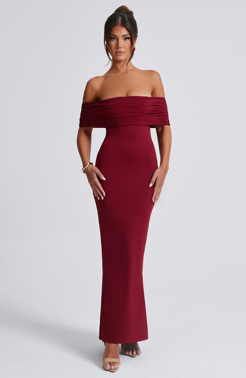 Coralise Maxi Dress in Burgundy by Clandour, product photo 4