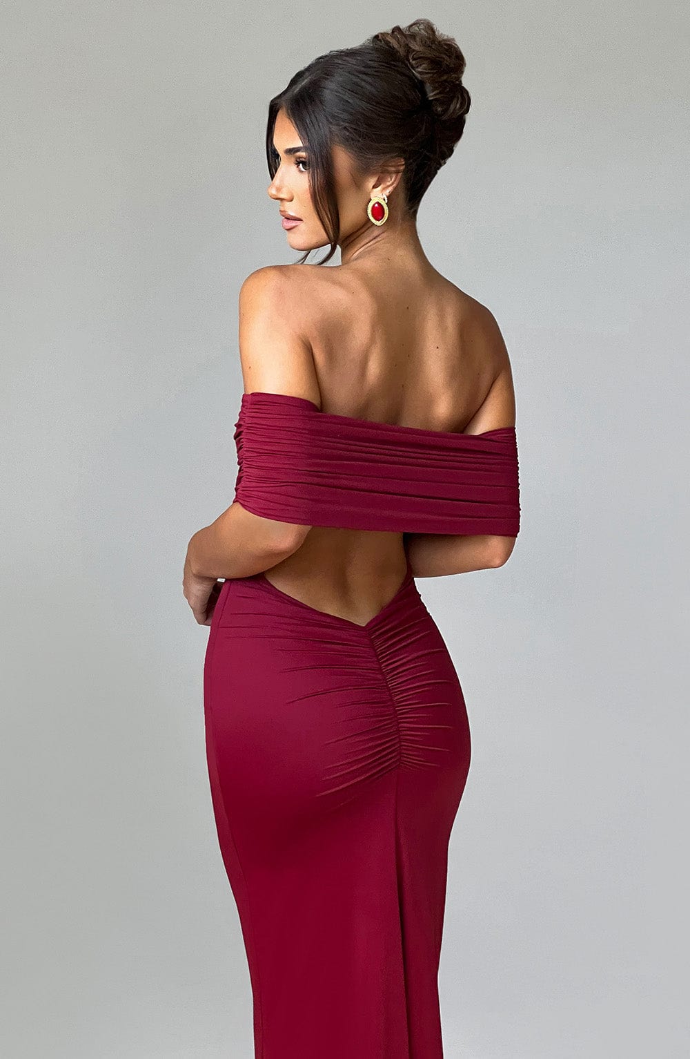 Coralise Maxi Dress in Burgundy by Clandour, product photo 6