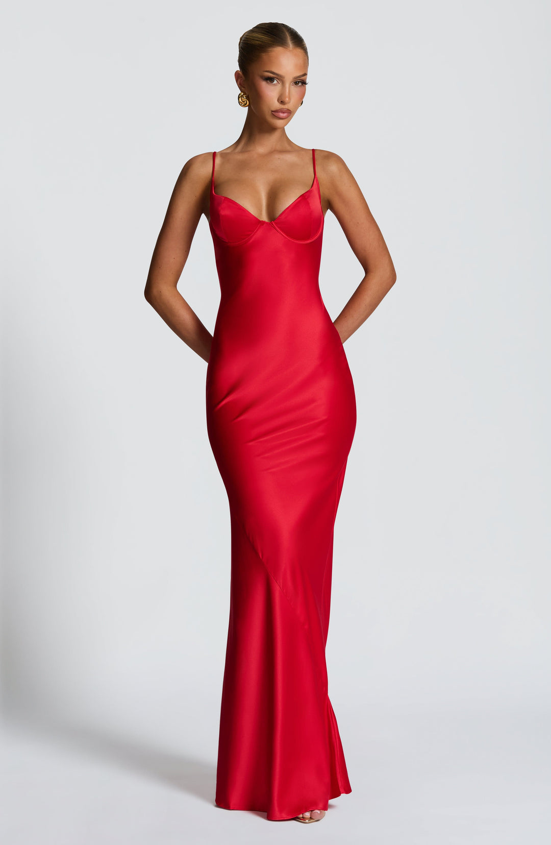 Coranna Maxi Dress in Red by Clandour, product photo 1