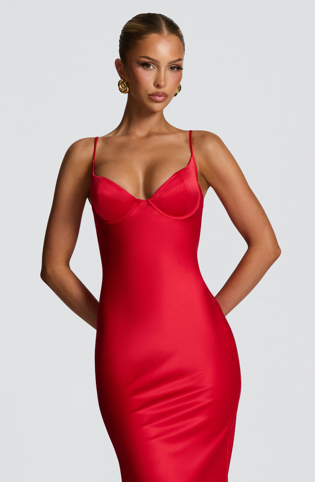 Coranna Maxi Dress in Red by Clandour, product photo 3