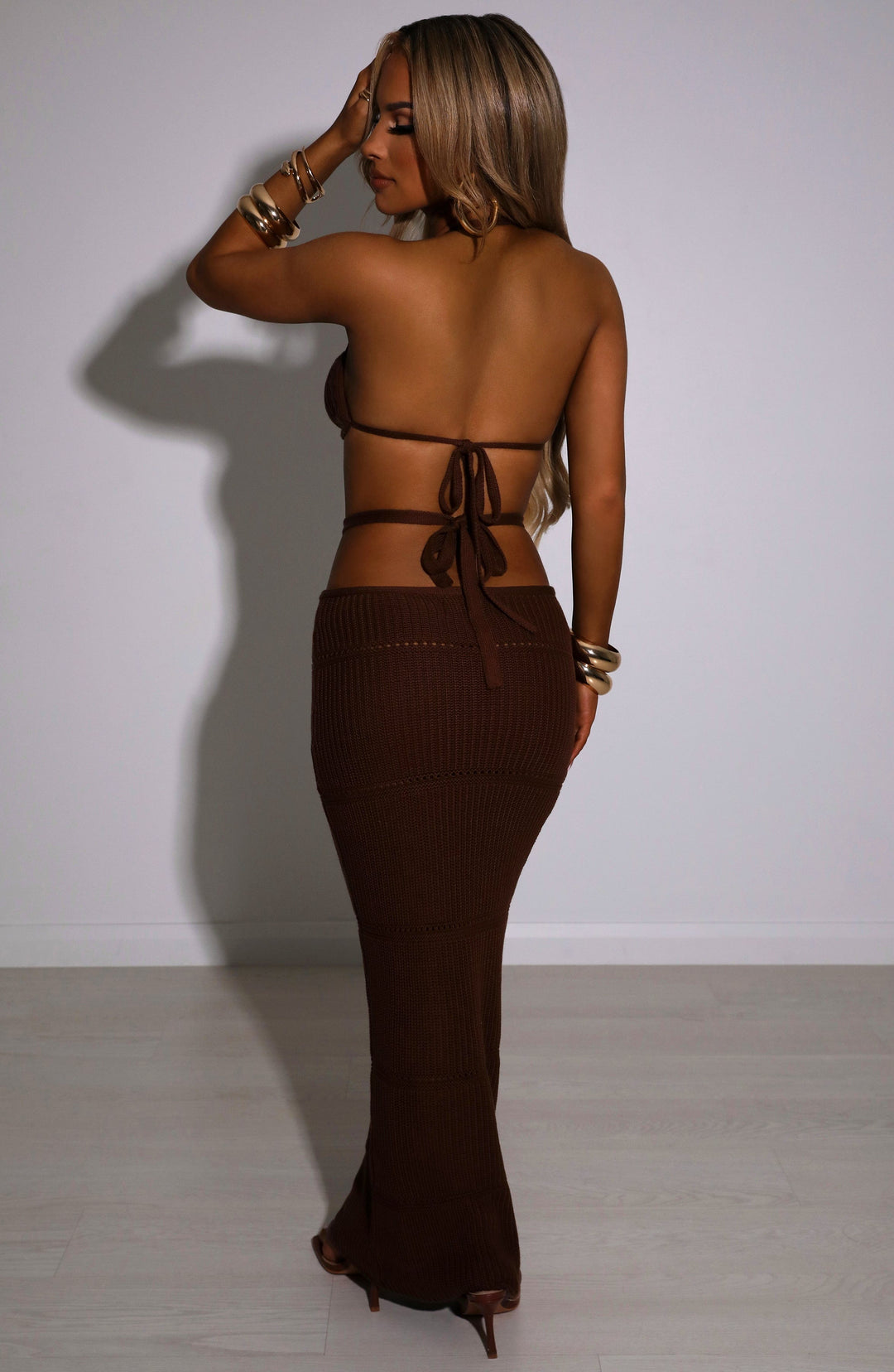 Coraola Maxi Skirt in Chocolate by Clandour, product photo 2