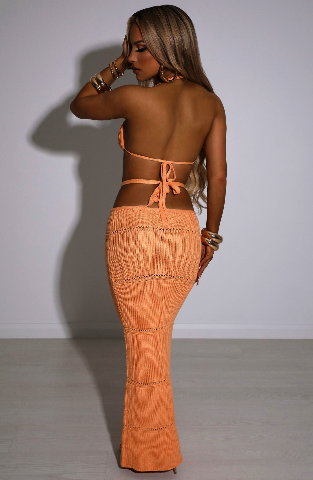 Coraola Maxi Skirt in Orange by Clandour, product photo 2