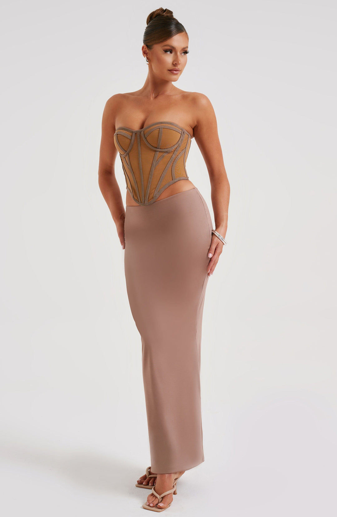 Coraora Maxi Skirt in Chocolate by Clandour, product photo 6