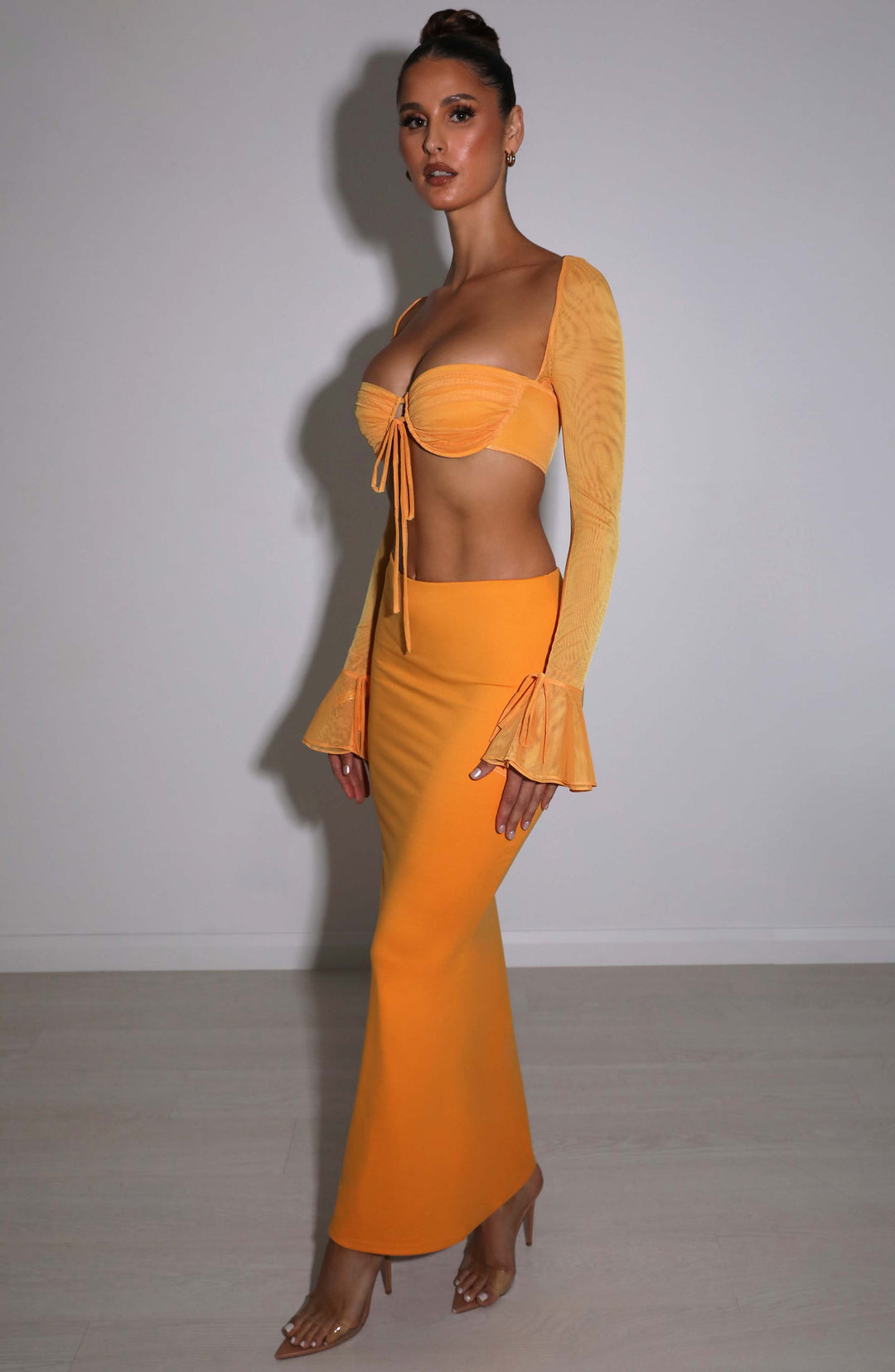 Coraora Maxi Skirt in Tangerine by Clandour, product photo 6