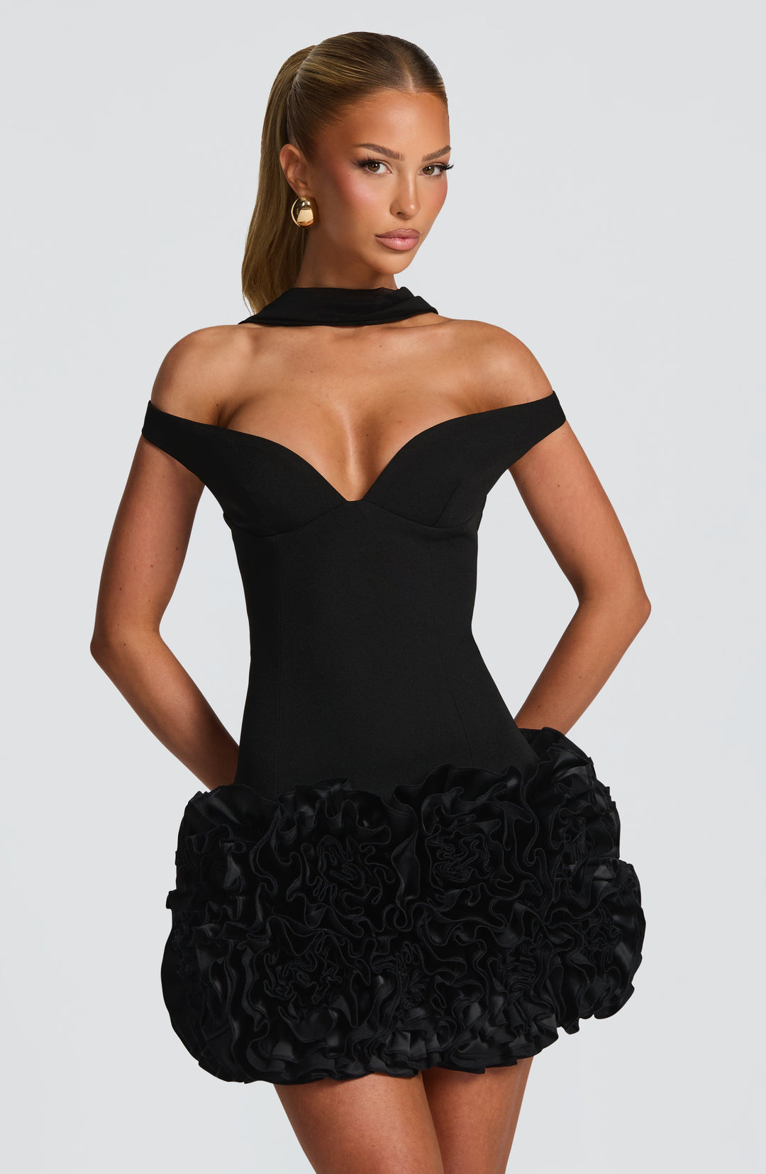 Coraoria Mini Dress in Black by Clandour, product photo 1