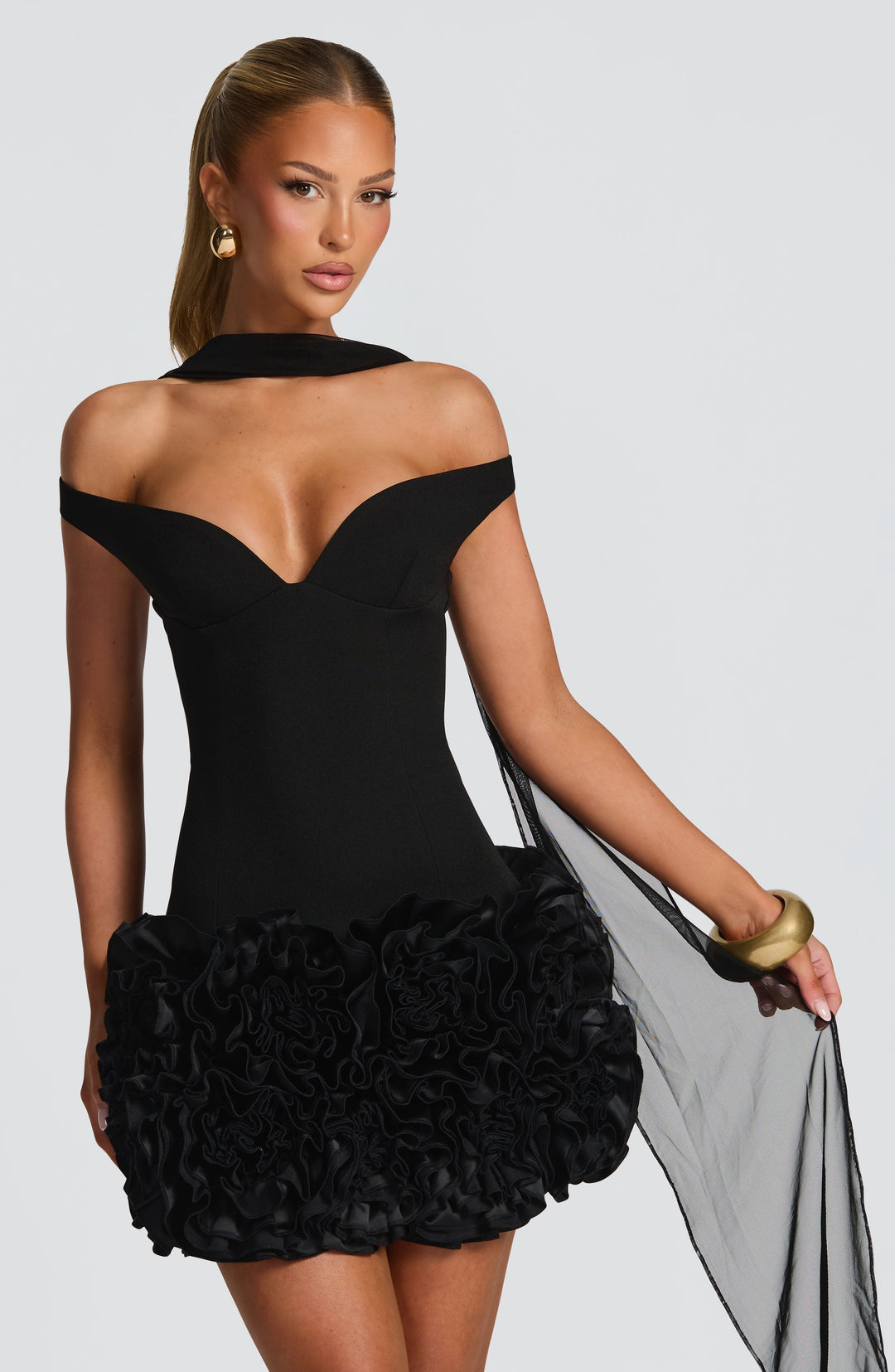 Coraoria Mini Dress in Black by Clandour, product photo 6