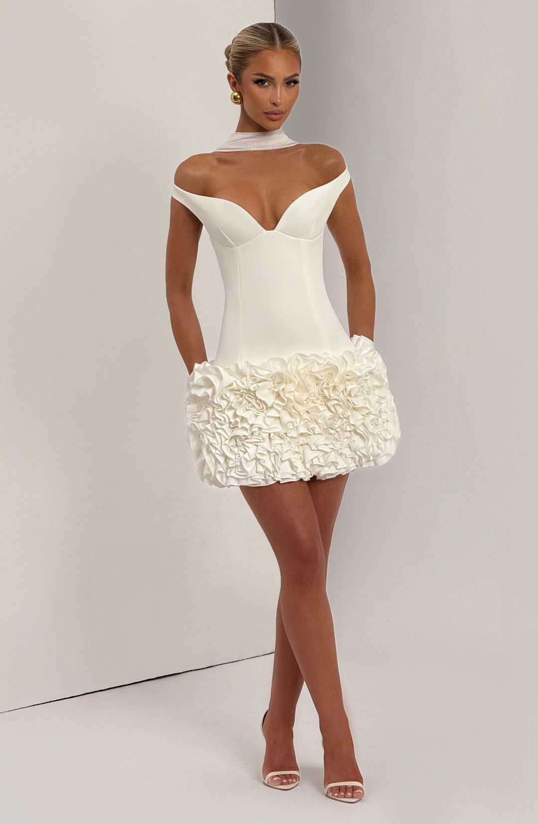 Coraoria Mini Dress in Ivory by Clandour, product photo 5