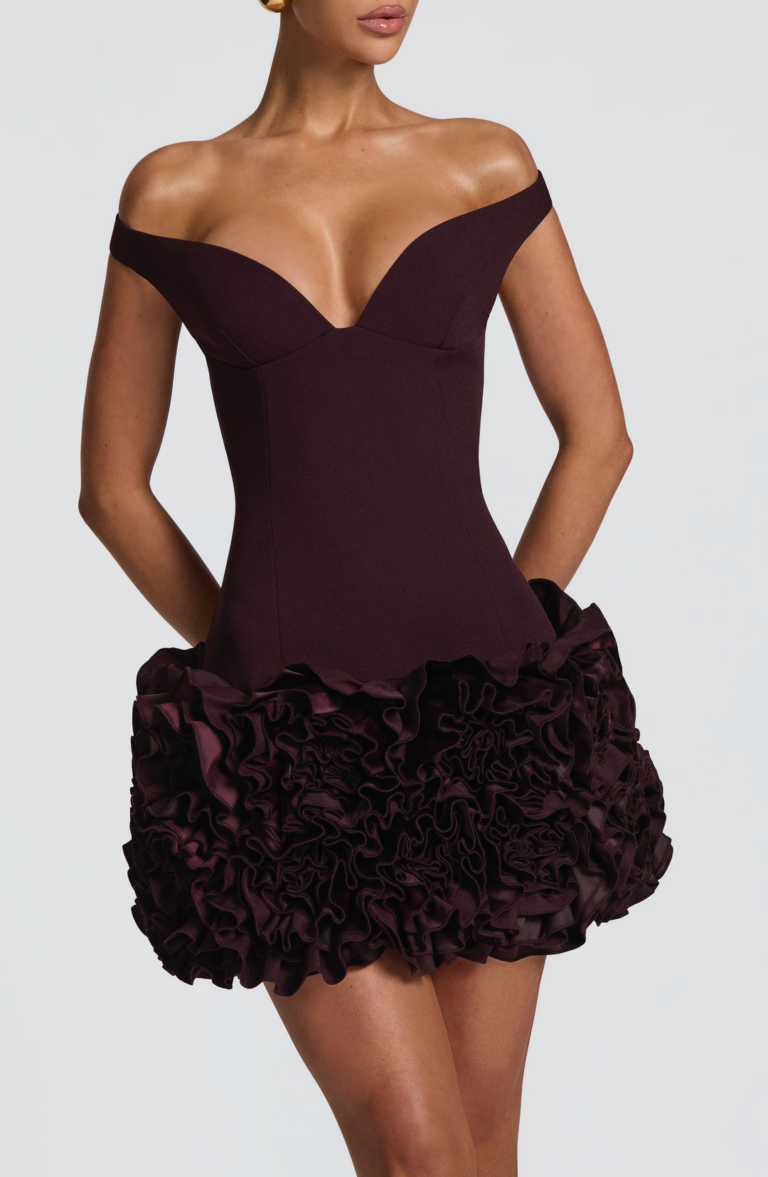 Coraoria Mini Dress in Plum by Clandour, product photo 4