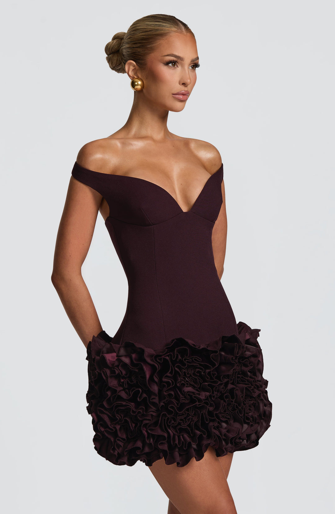 Coraoria Mini Dress in Plum by Clandour, product photo 5