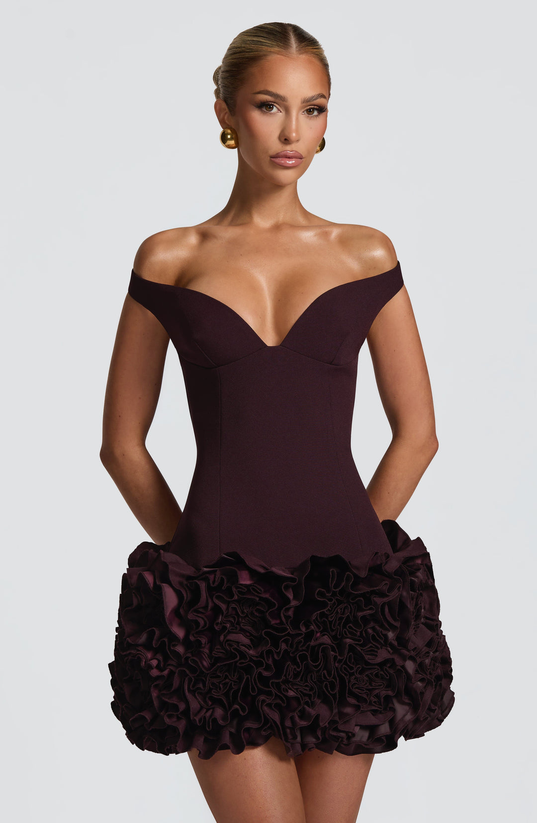 Coraoria Mini Dress in Plum by Clandour, product photo 6