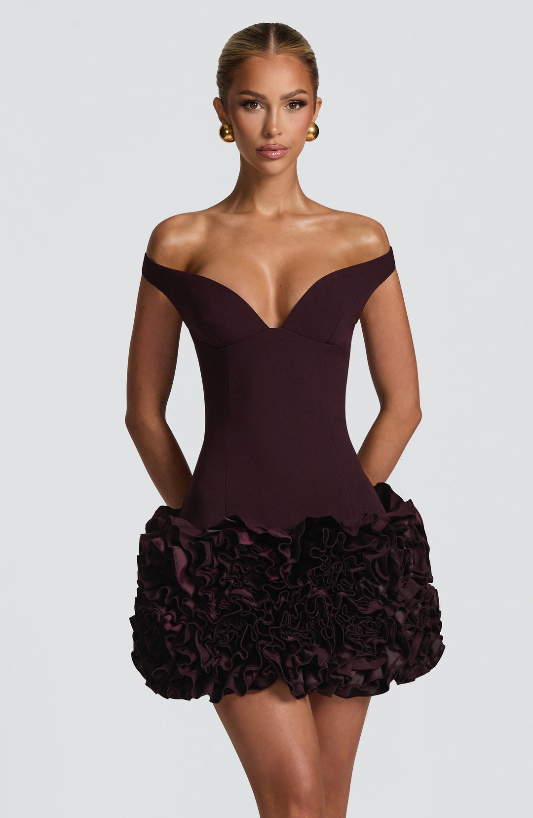 Coraoria Mini Dress in Plum by Clandour, product photo 9