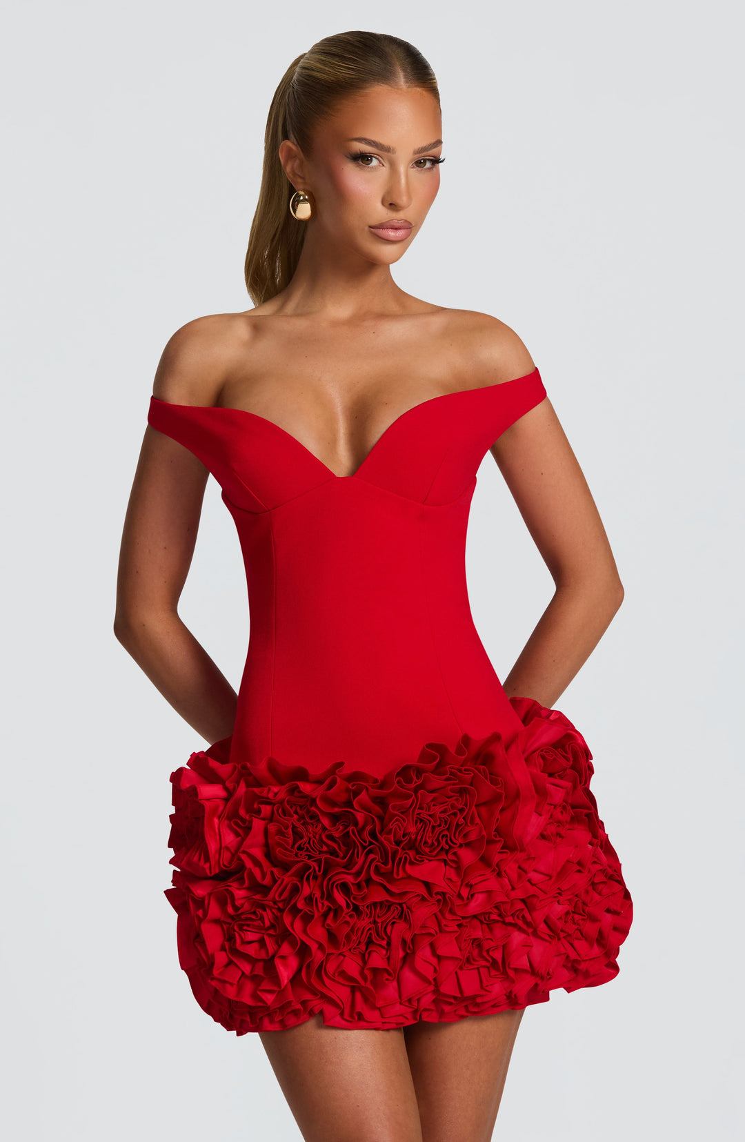 Coraoria Mini Dress in Red by Clandour, product photo 1