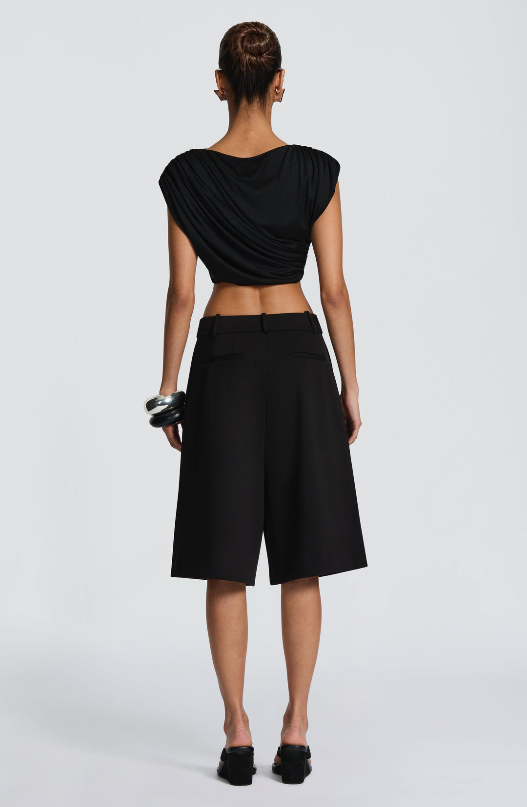 Corari Bermuda Shorts in Black by Clandour, product photo 6
