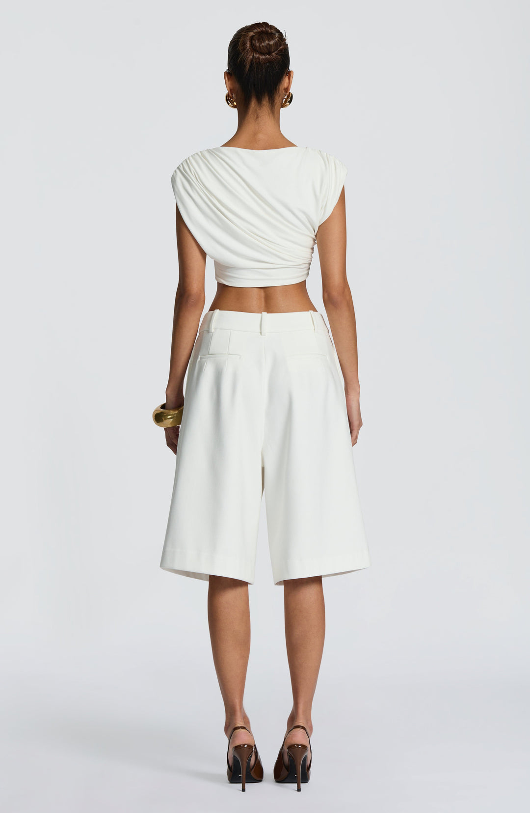 Corari Bermuda Shorts in Ivory by Clandour, product photo 4