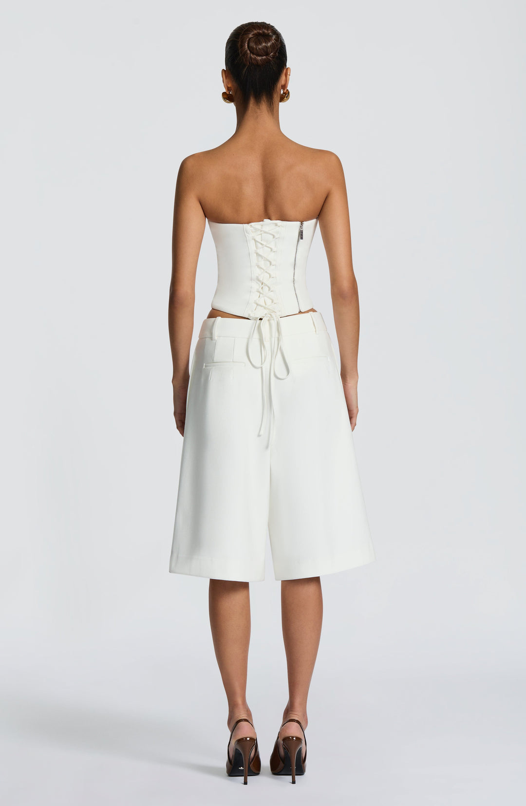 Corari Bermuda Shorts in Ivory by Clandour, product photo 12