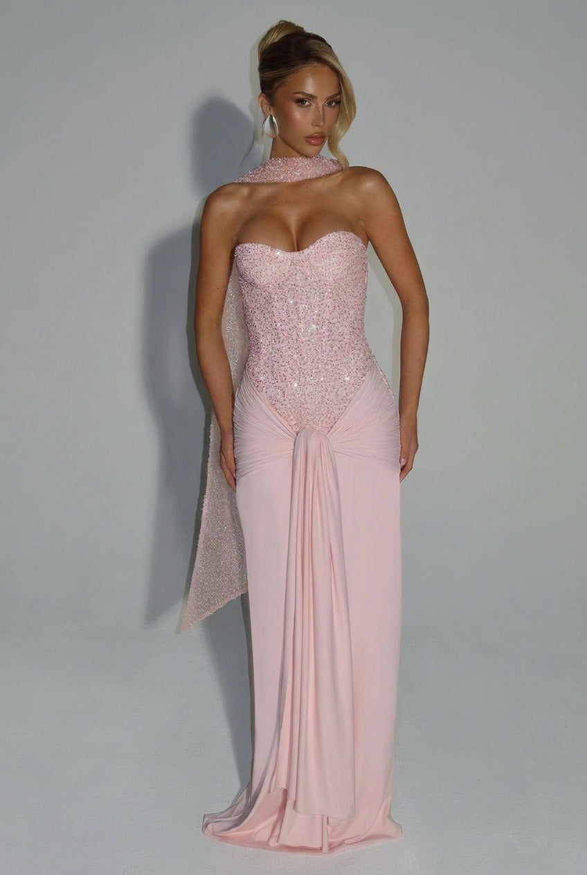 Clandour | Daliaelia Maxi Dress - Blush - product photo 3