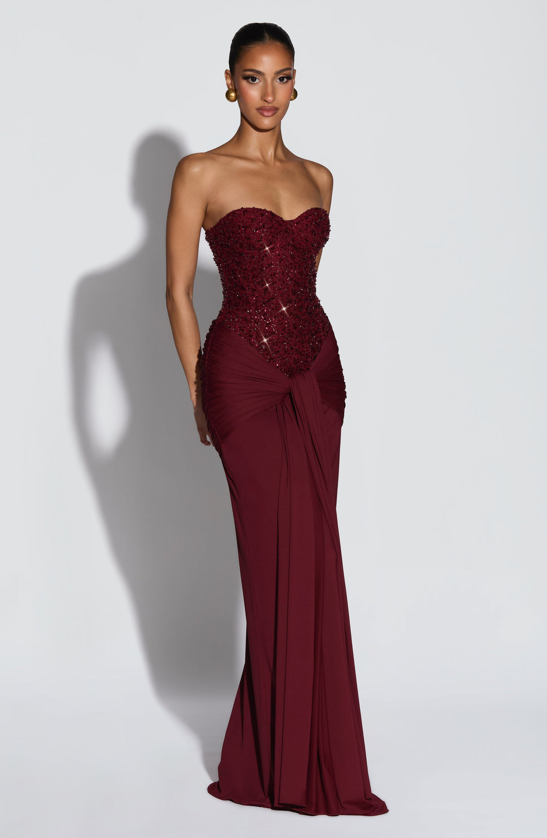 Clandour | Daliaelia Maxi Dress - Burgundy