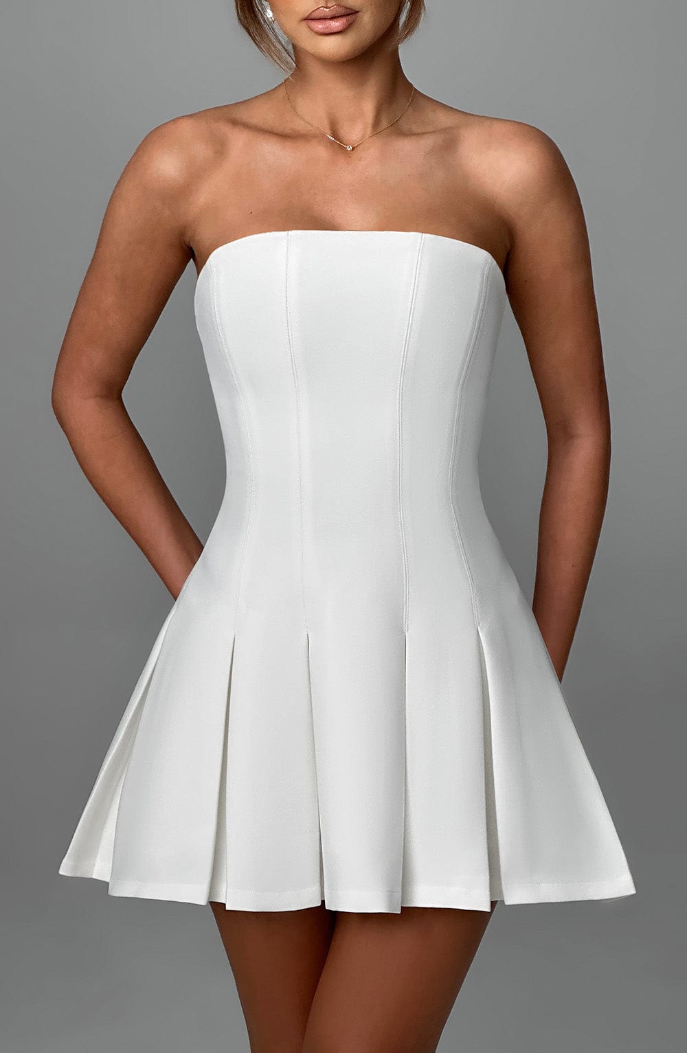 Daliaella Mini Dress in Ivory by Clandour, product photo 2