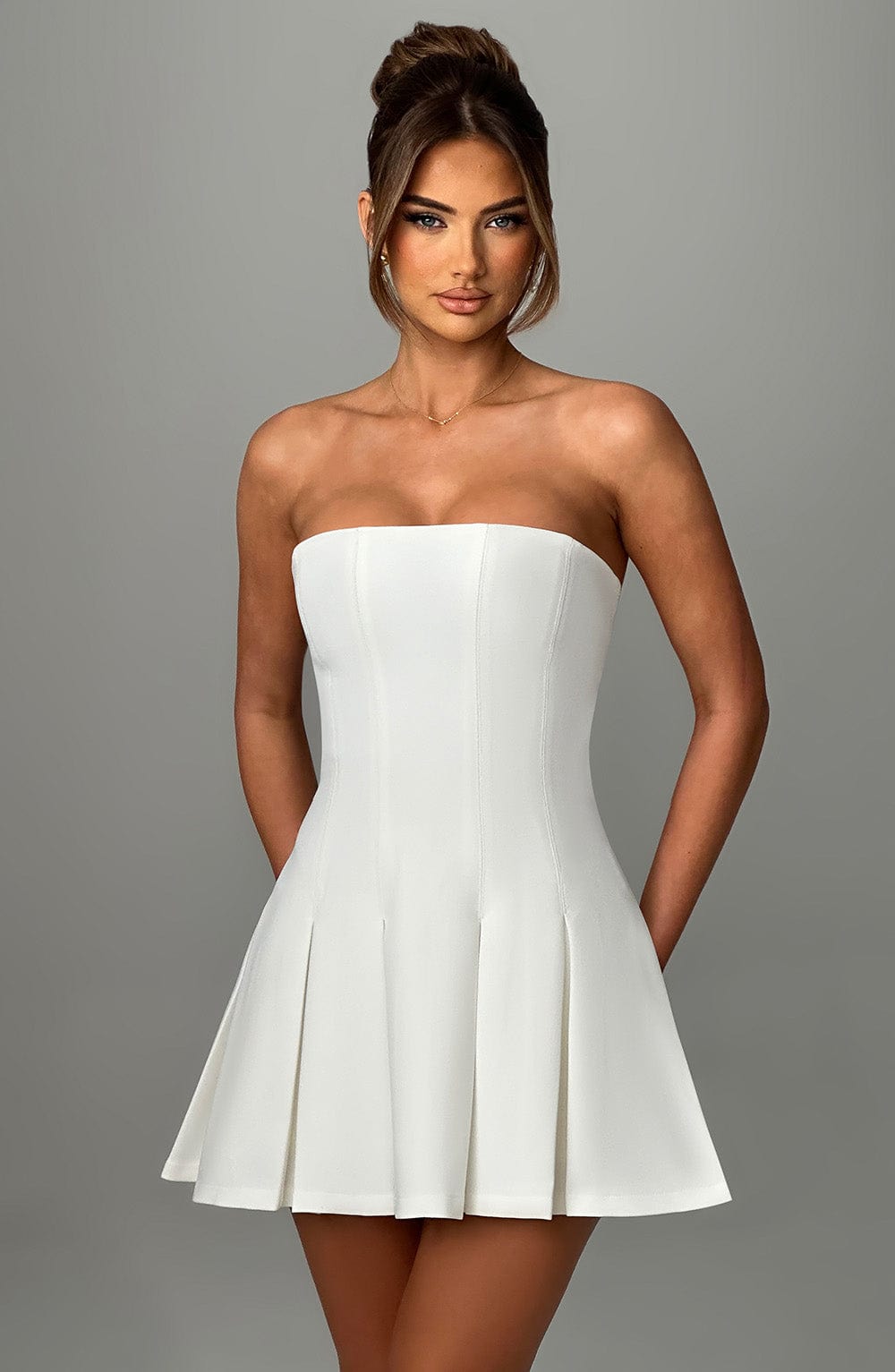 Daliaella Mini Dress in Ivory by Clandour, product photo 3
