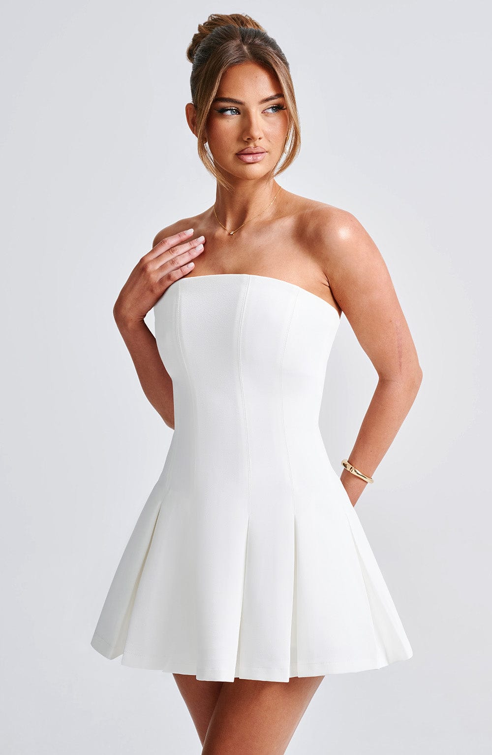 Daliaella Mini Dress in Ivory by Clandour, product photo 5