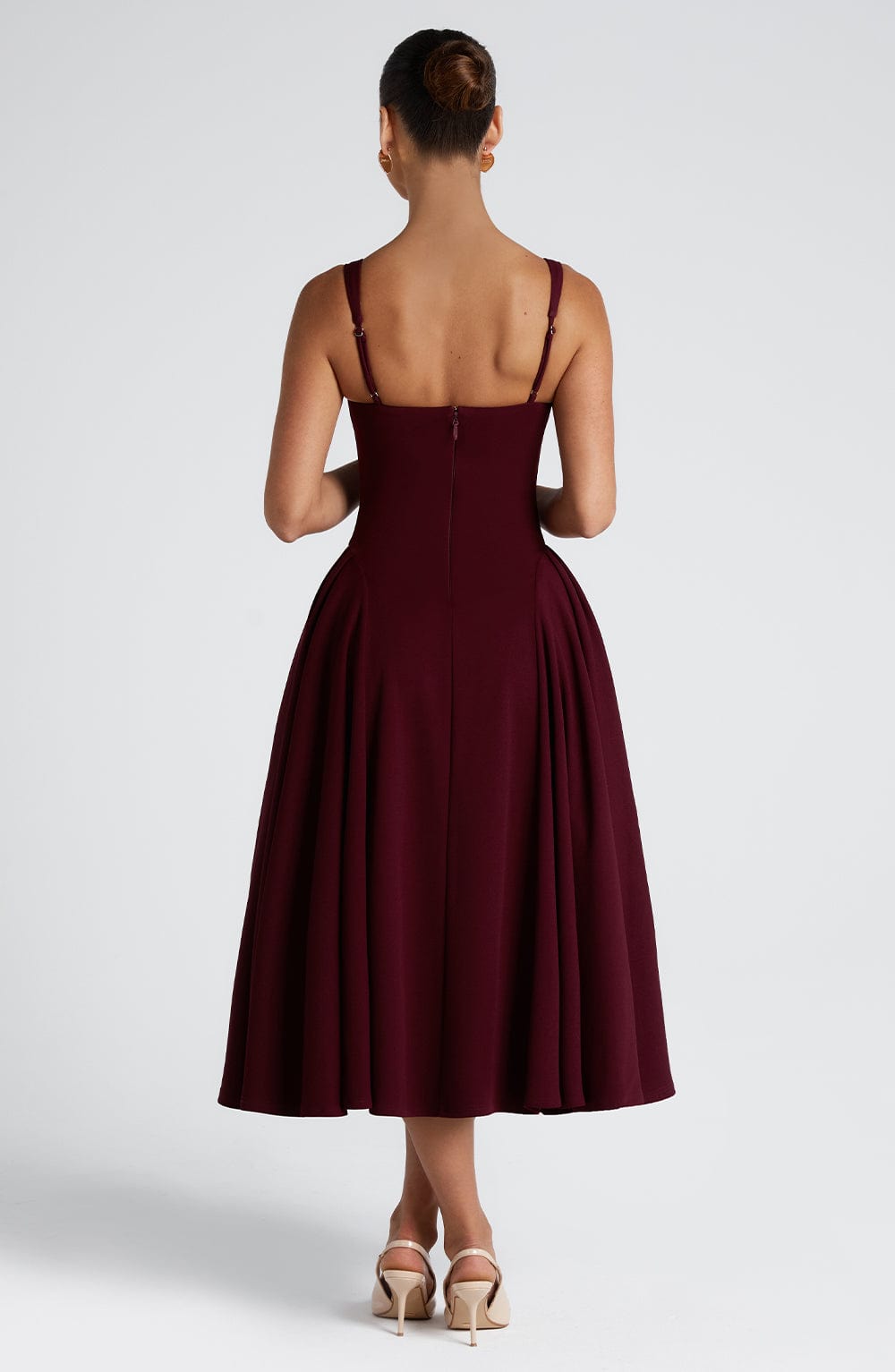Daliaelle Midi Dress in Cherry Lacquer by Clandour, product photo 3