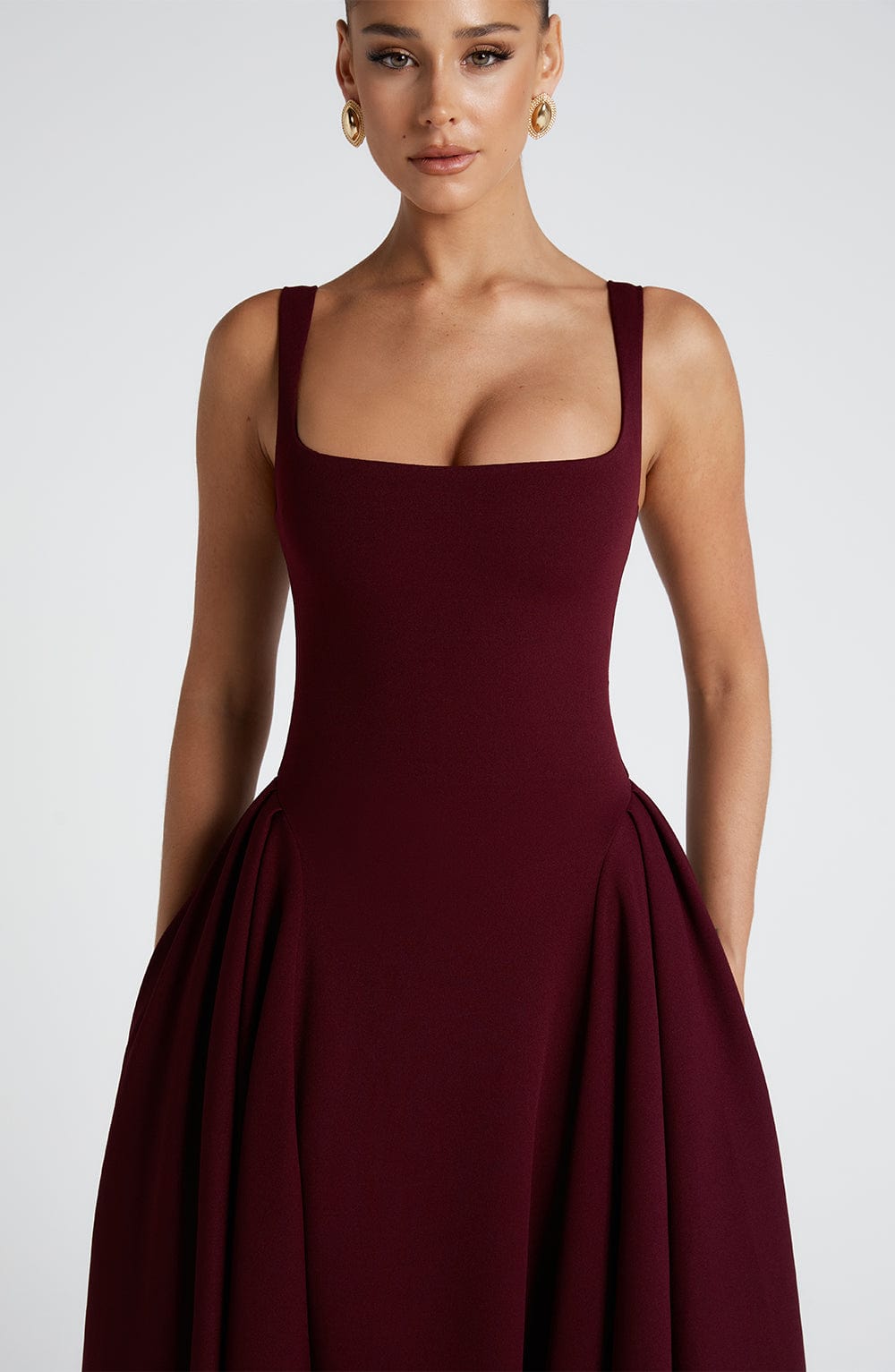 Daliaelle Midi Dress in Cherry Lacquer by Clandour, product photo 6