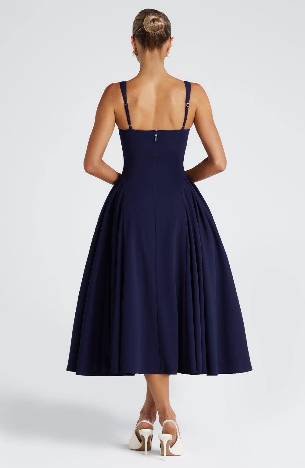 Daliaelle Midi Dress in Navy by Clandour, product photo 3