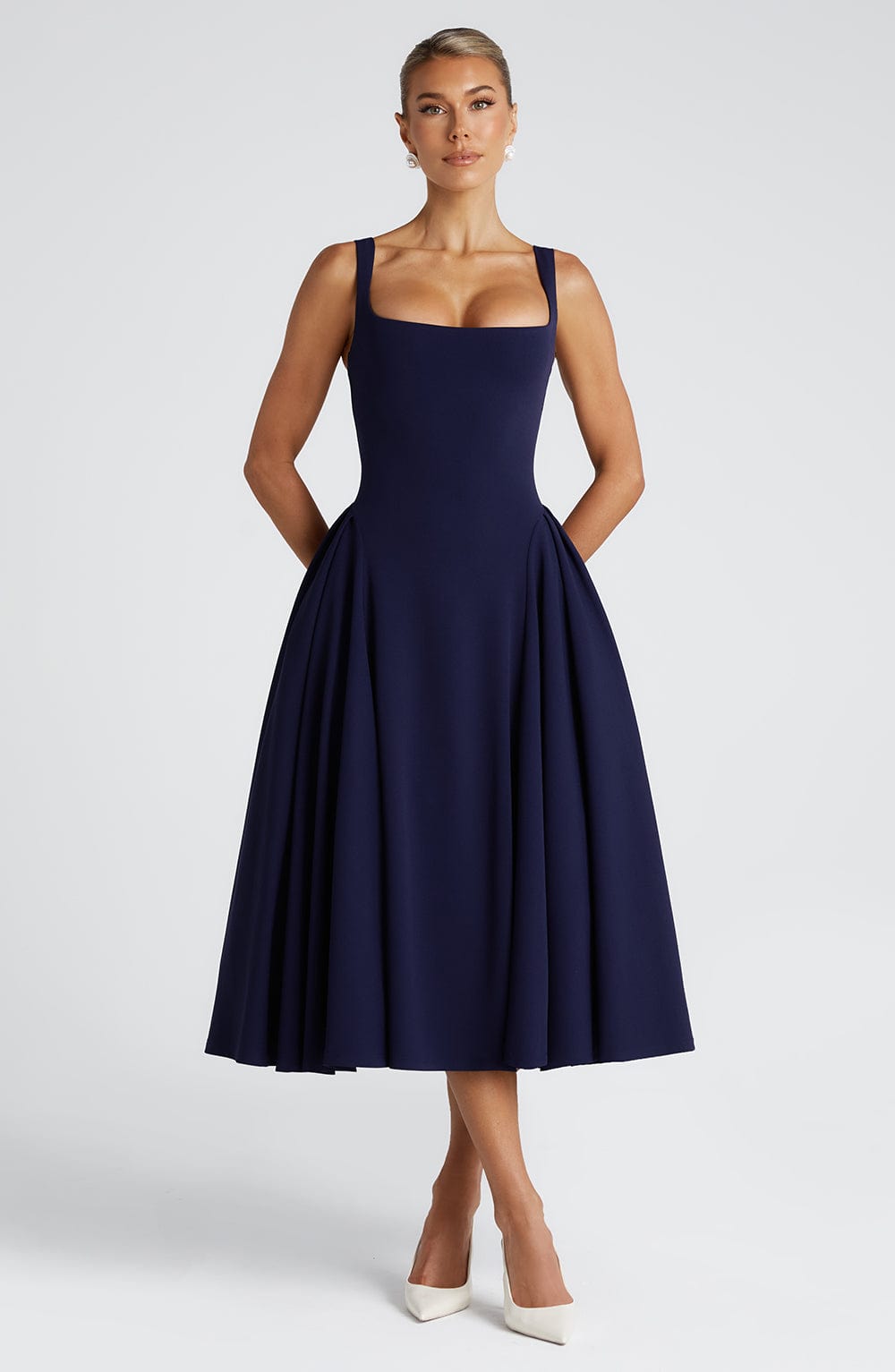 Daliaelle Midi Dress in Navy by Clandour, product photo 10