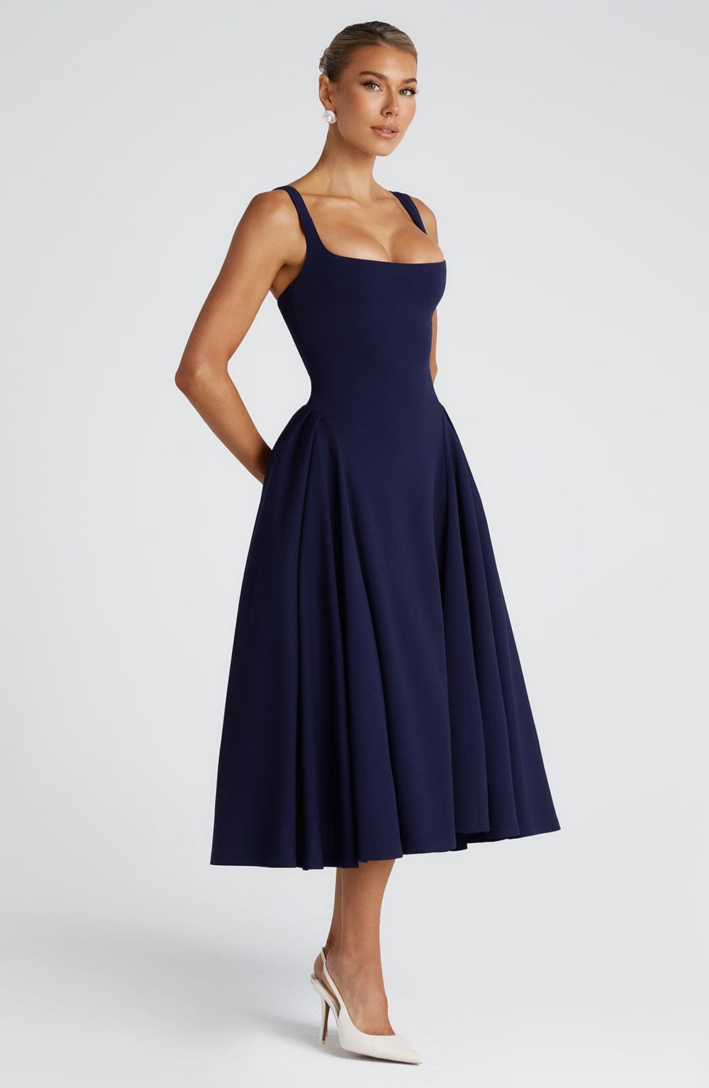 Daliaelle Midi Dress in Navy by Clandour, product photo 11