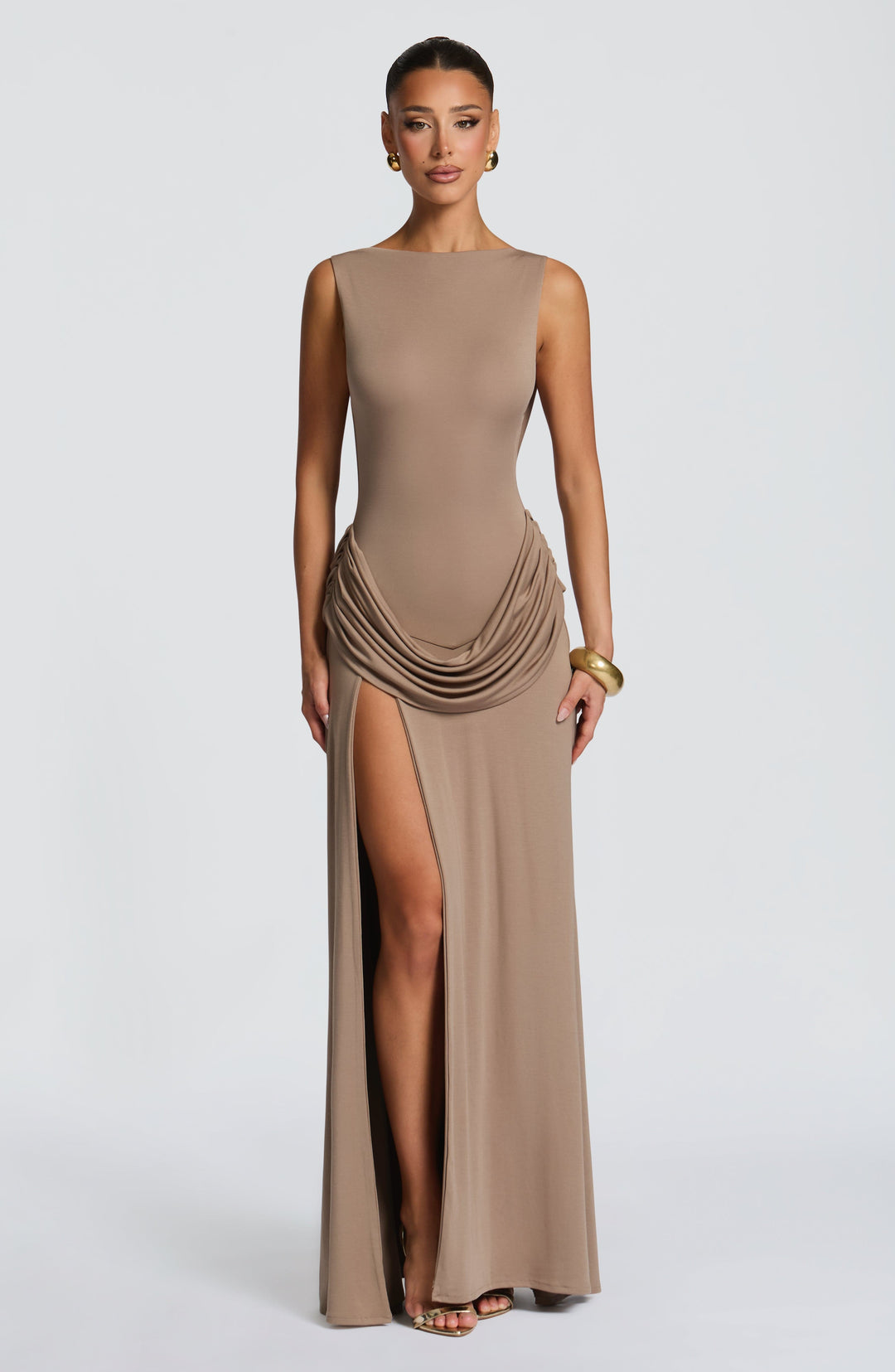 Daliaena Maxi Dress in Stone by Clandour, product photo 1