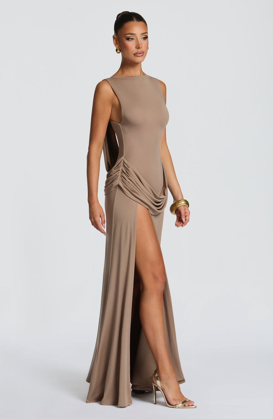 Daliaena Maxi Dress in Stone by Clandour, product photo 3