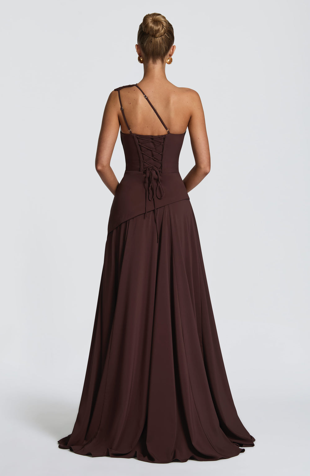 Daliaina Maxi Dress in Plum Brown by Clandour, product photo 2