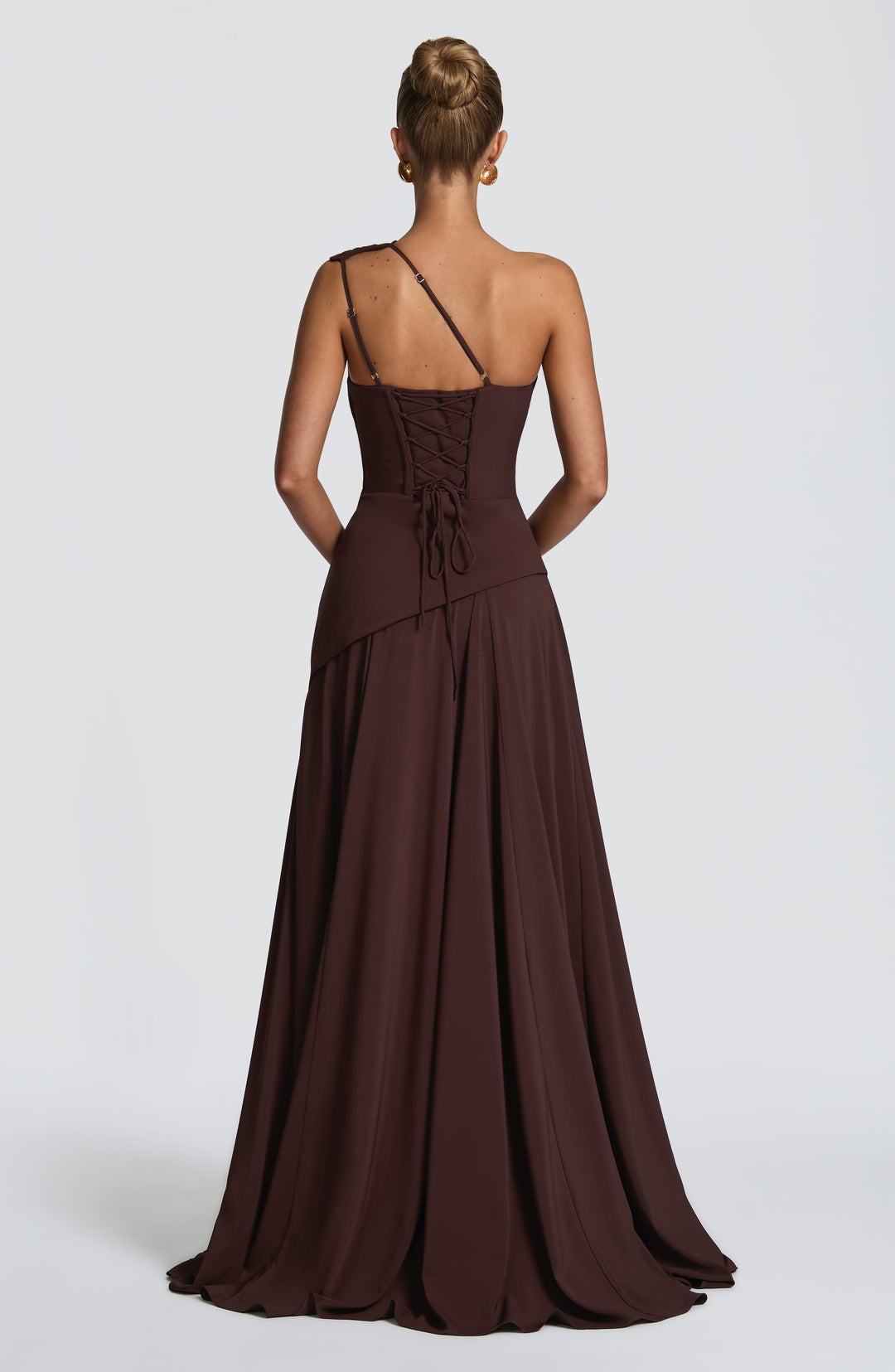 Daliaina Maxi Dress in Plum Brown by Clandour, product photo 2