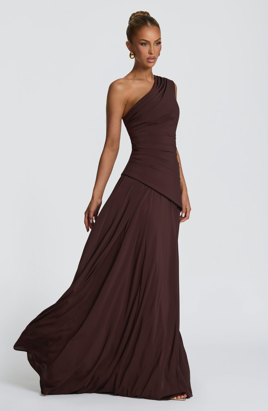 Daliaina Maxi Dress in Plum Brown by Clandour, product photo 4