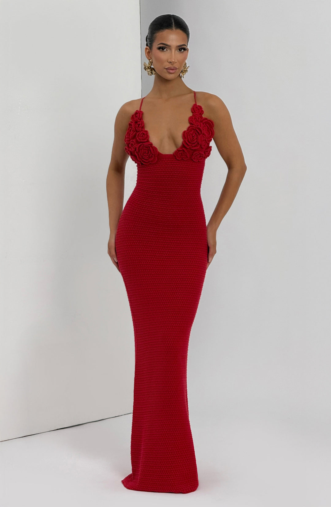 Daliairis Maxi Dress in Red by Clandour, product photo 6