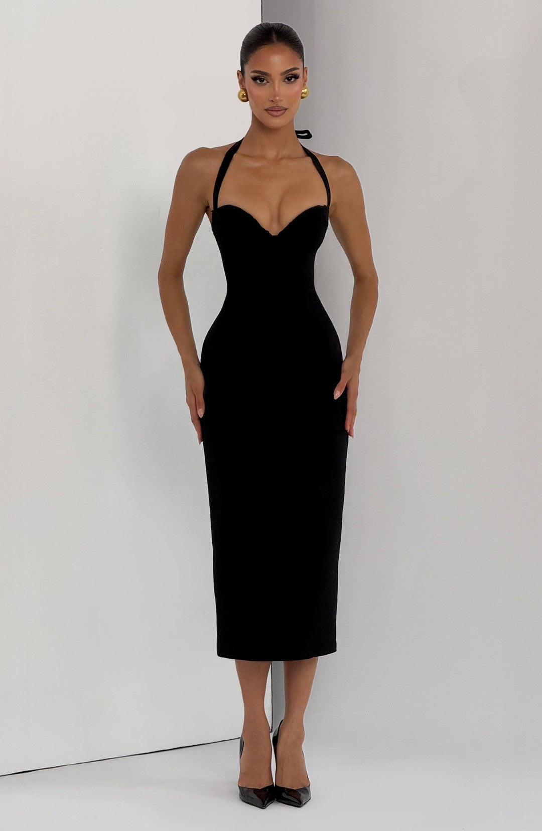 Dalialise Midi Dress in Black by Clandour, product photo 7